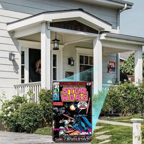 Star Wars Marvel Comics Vintage Metal Sign Luke Skywalker Vs Darth Vader Poster - Picture 3 of 7